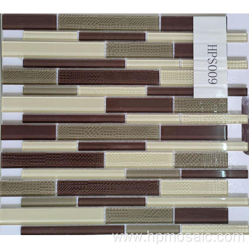 Strip Stone Glass Mosaic Tile For Fireplace